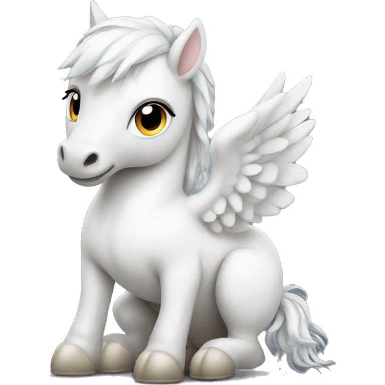 White Baby Pegasus sitting  emoji