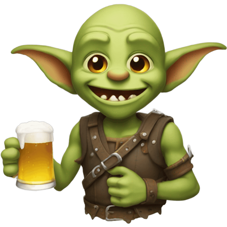 goblin with brewski  emoji