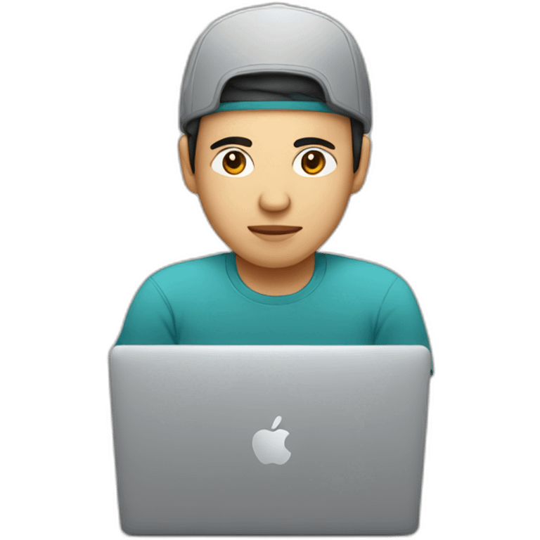 a vietnamese programmer with a macbook emoji