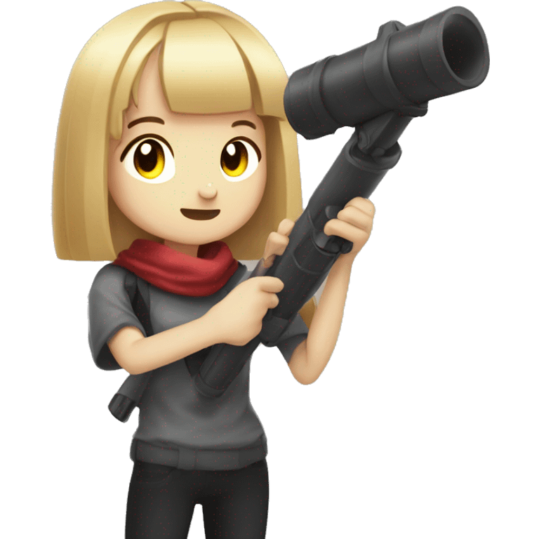 anime girl herobrine with bazooka emoji