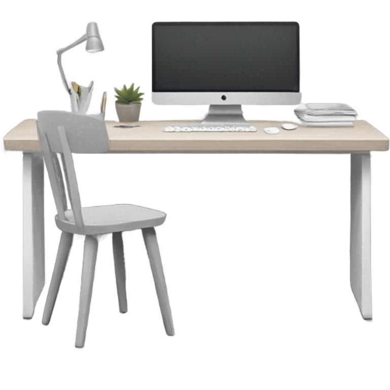 minimalist-clean-desk-with-grey-white-wood-colorway-no chair-rear-view emoji