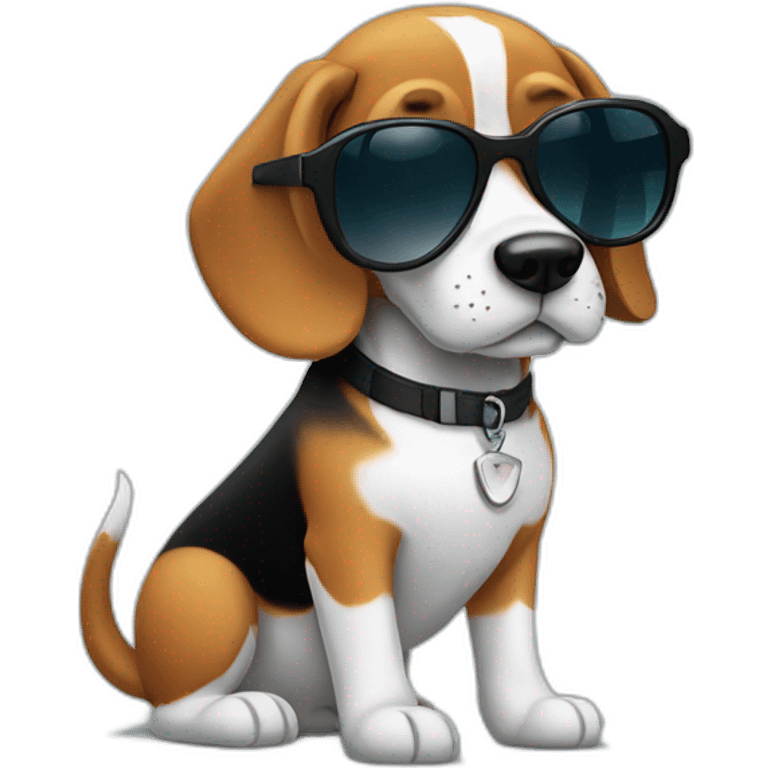 Beagle wearing sunglasses emoji