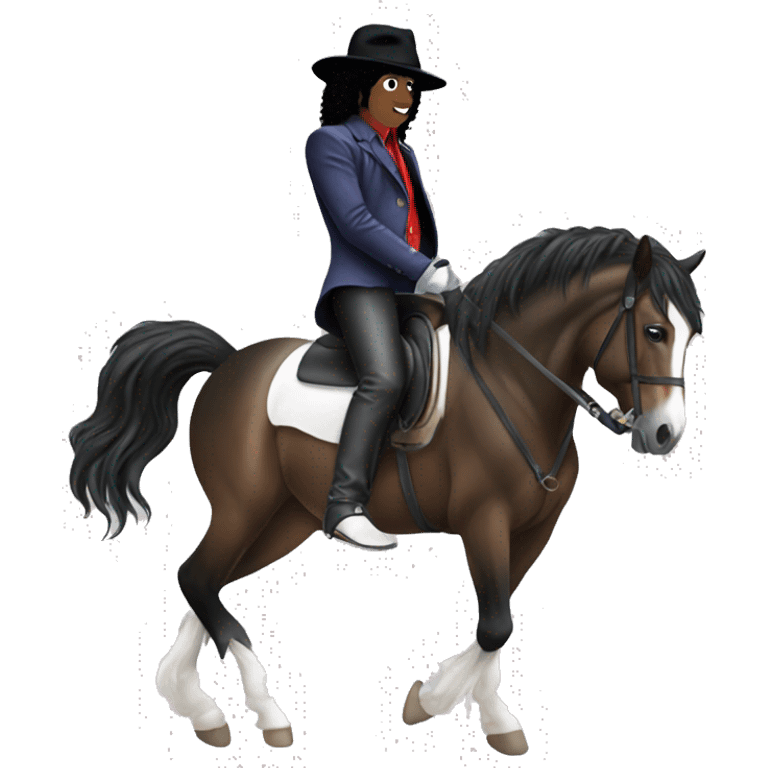 Michael Jackson qui fait du cheval emoji