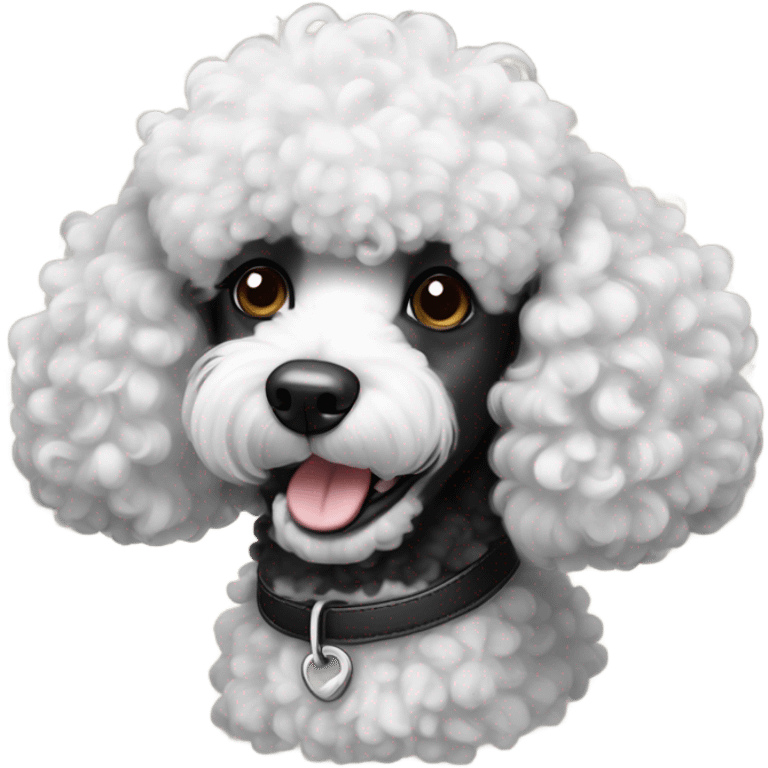 Poodle black and white  emoji