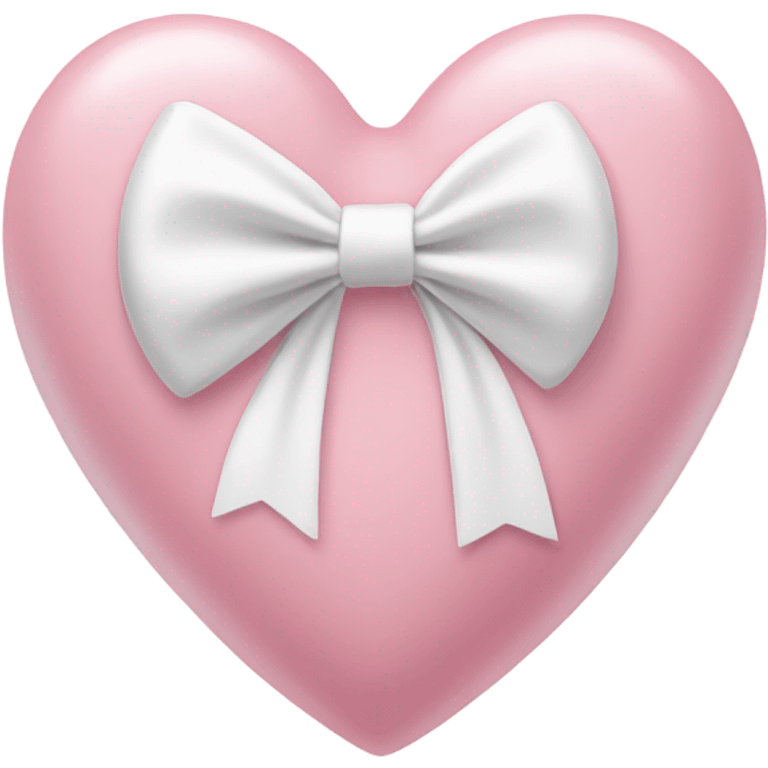 Pastel pink heart with white bow emoji