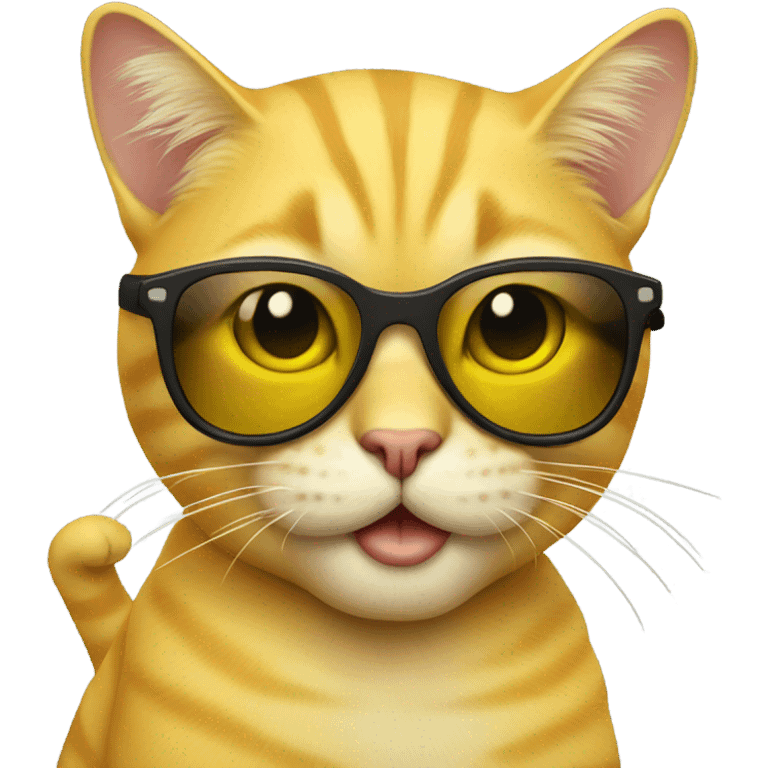 Yellow Cat with sunglasses emoji