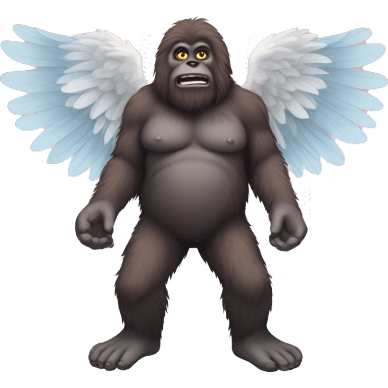 Bigfoot with angel wings emoji