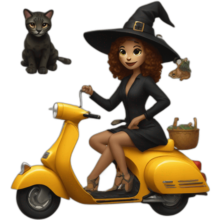 witch with vespa leopard painting emoji