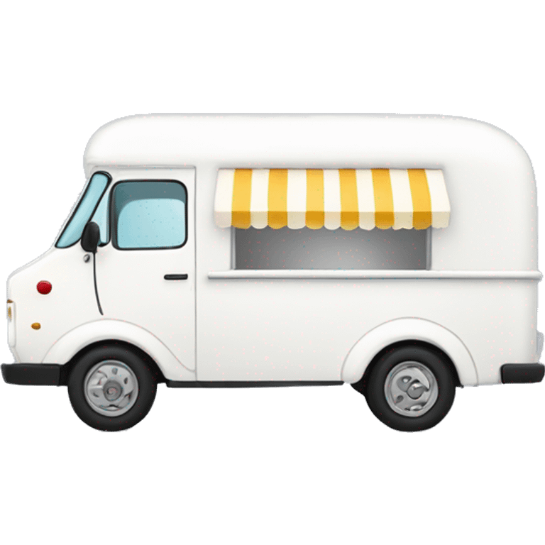 minimalistic white ice-cream van, profile view emoji