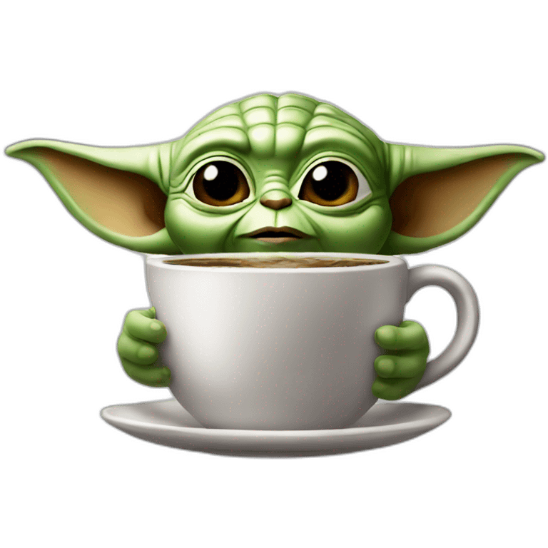 Yoda drink cofee emoji