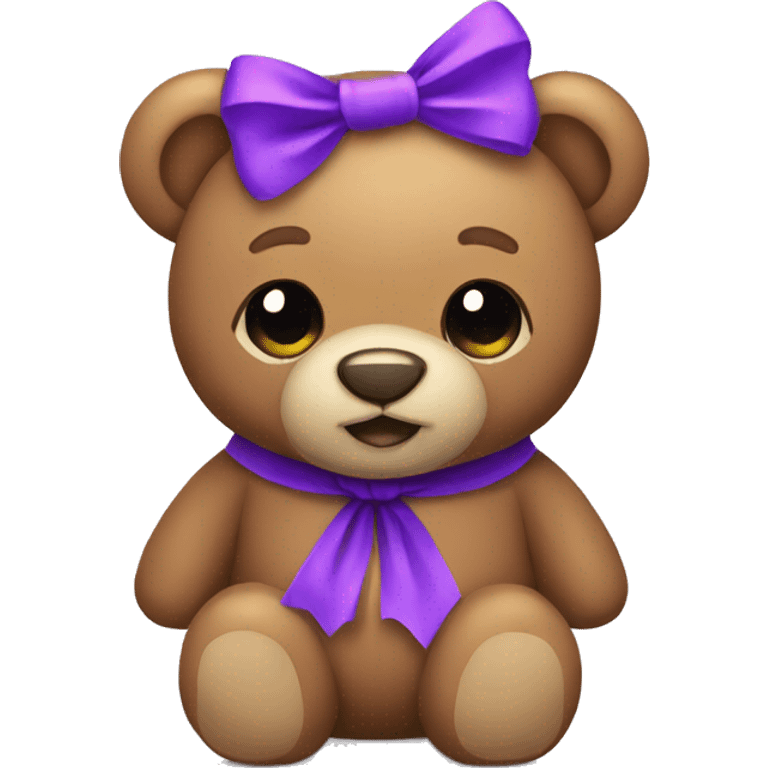 teddy bear with a purple bow emoji