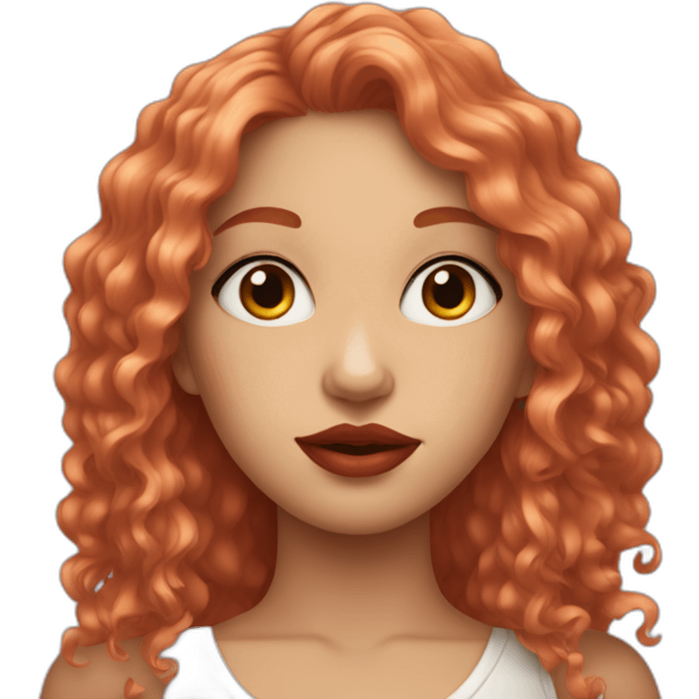 girl with red curls and red lips emoji