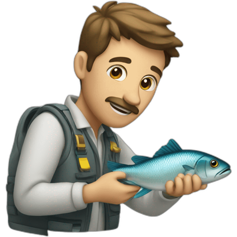 Descaling a fish emoji