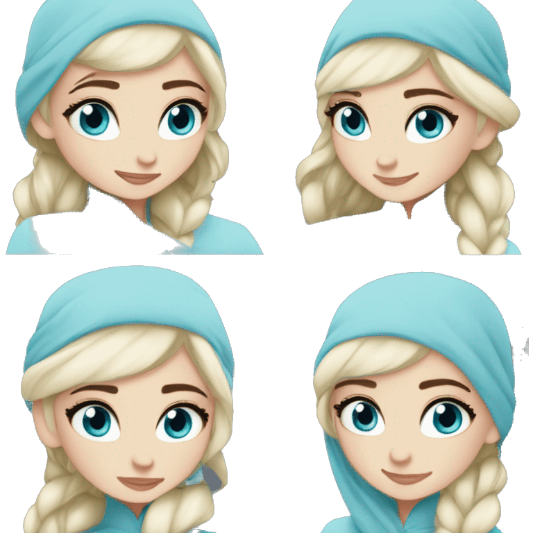 Hijabi elsa princess freckless blue eyes  emoji