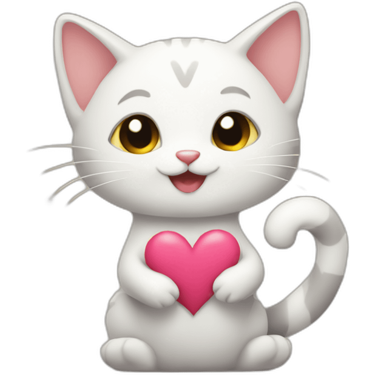 Thankful cat making a heart with its paws emoji