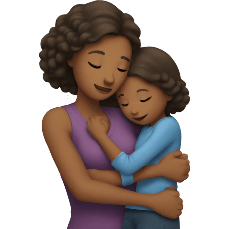 mom hugs daughter  emoji