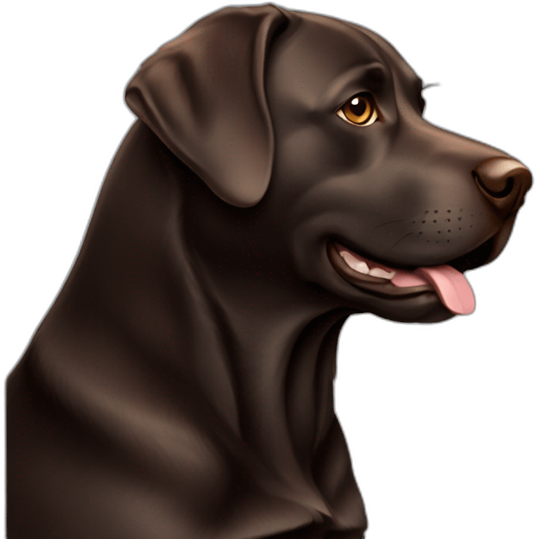 dark brown Labrador fat emoji