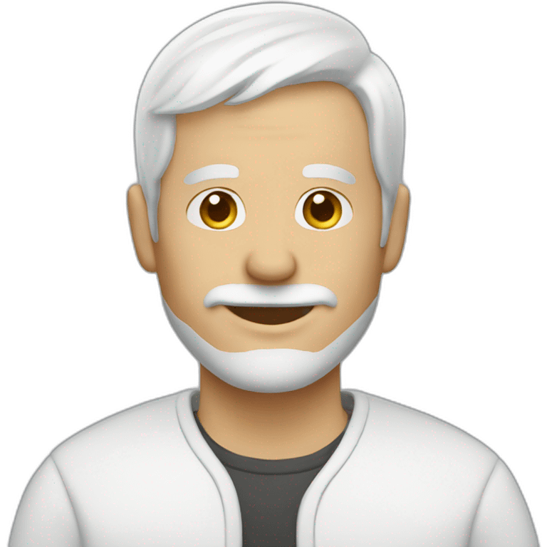 man dyes his White hair head emoji