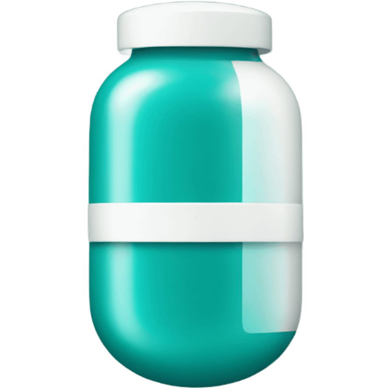 teal and white medicine capsule emoji