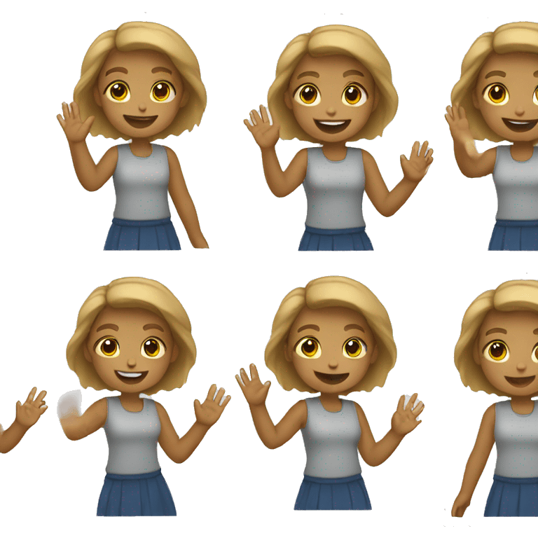 girl waving emoji