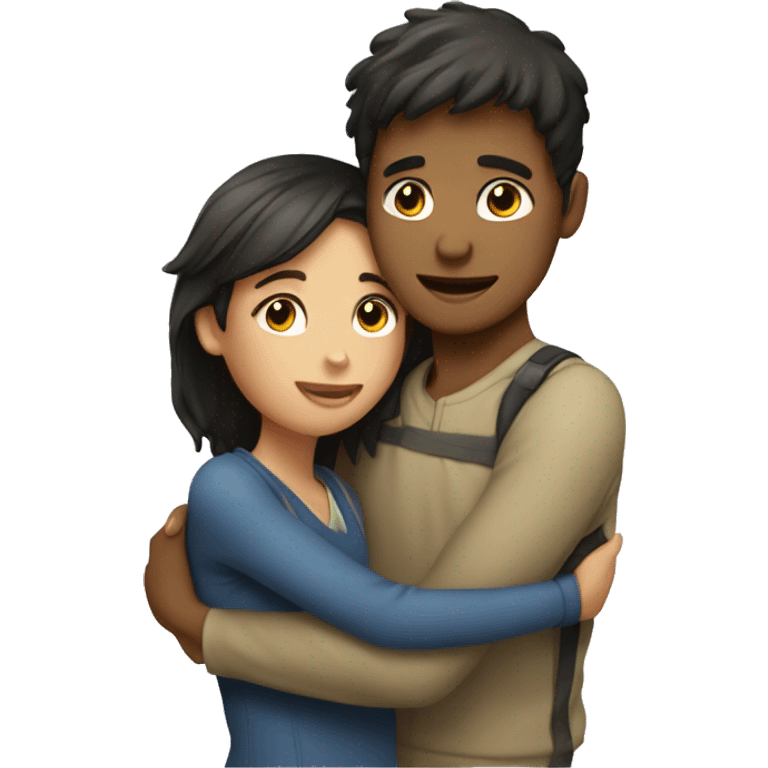 a girl hugging a boy emoji