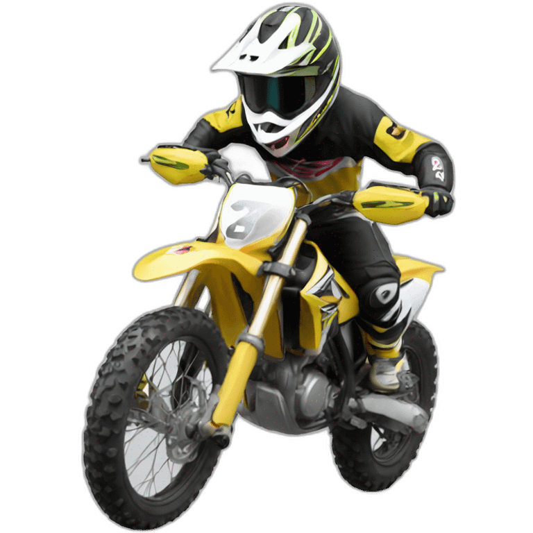 Moto cross qui fait une roue arrière emoji