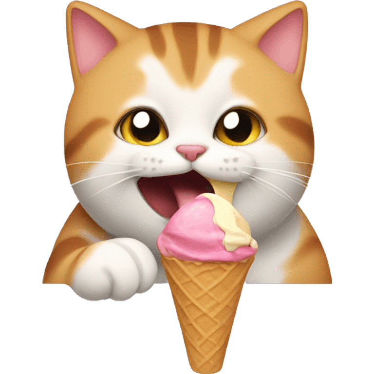 Cat licking ice cream emoji