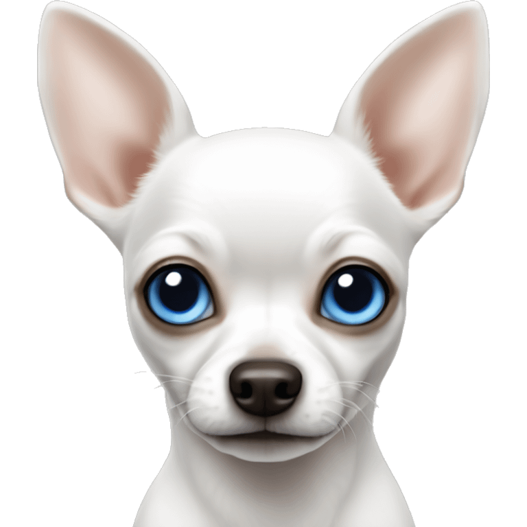 White deer head chihuahua with blue eyes emoji