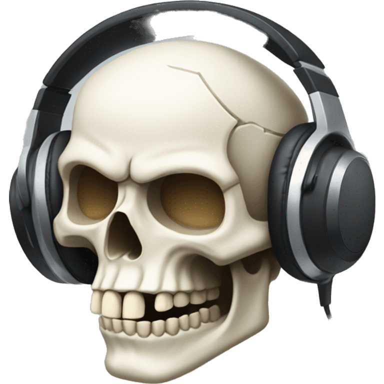 Skull wearing headphones  emoji