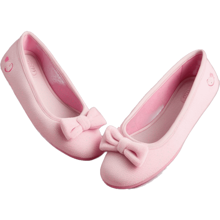 Chaussons ballerines isotoner avec noeud pour femme en tissu  emoji