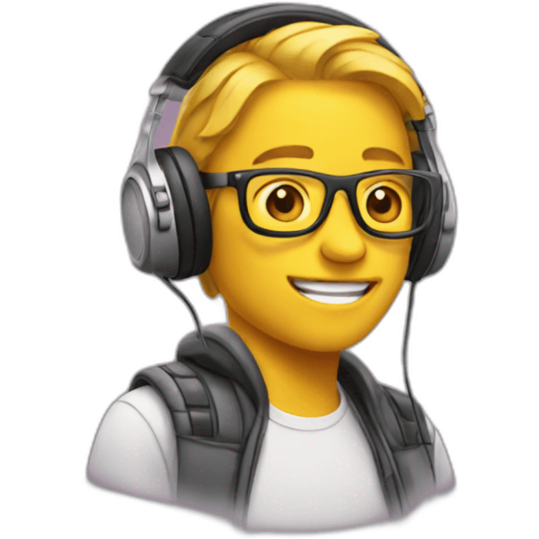 Emoji with headphones emoji