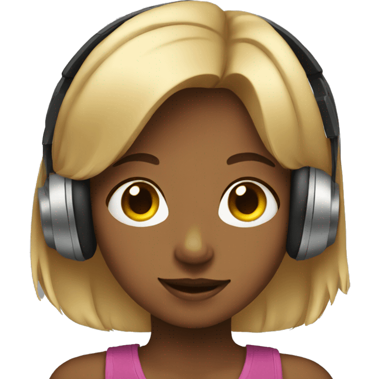 Girl wearing headphones  emoji