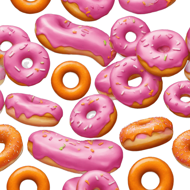 Pink and orange Dunkin’ Donut emoji