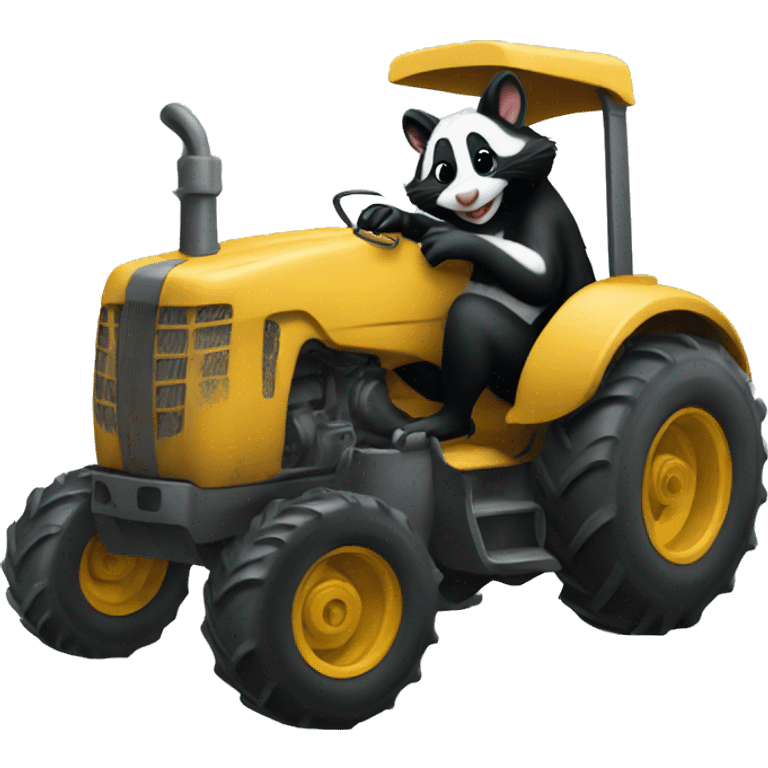 Skunk on a tractor emoji