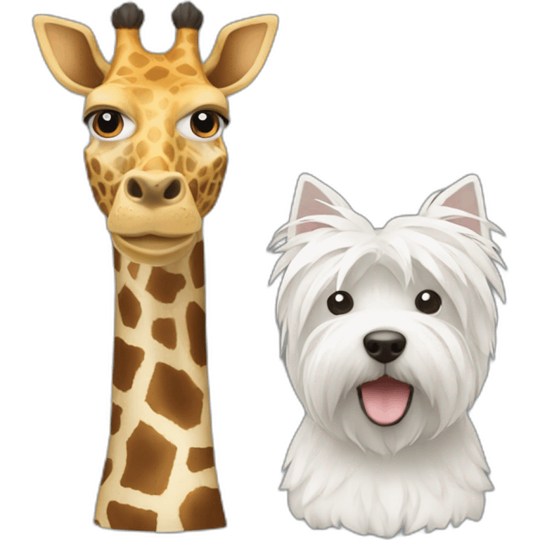 Giraffe and west Highland white terrier emoji