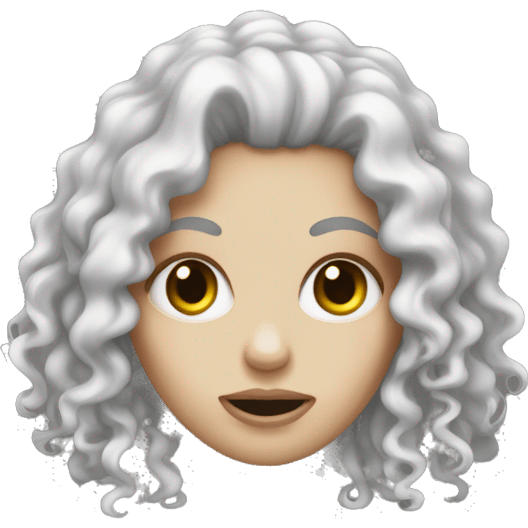 white girl withe curly hair zombie emoji