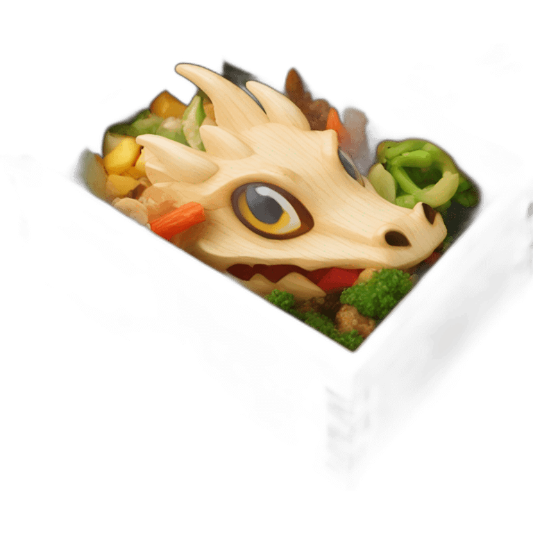 dragon wood bento box emoji