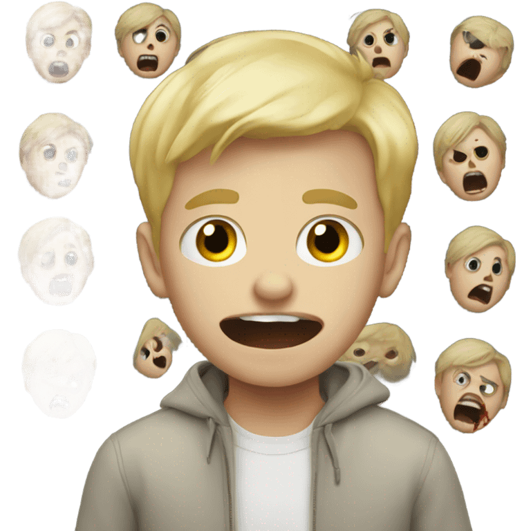 blonde boy in horror scene emoji