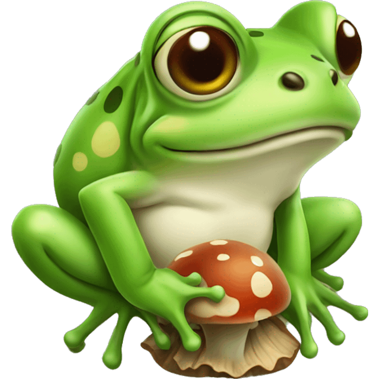 frog on mushrooms  emoji