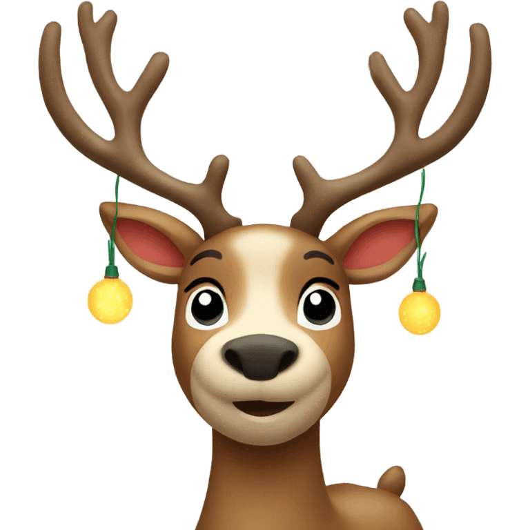 Reindeer with Christmas lights emoji