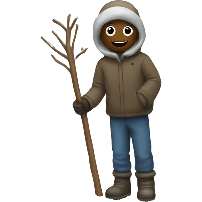 stick figure in the wintertime emoji