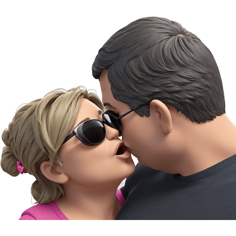 romantic kiss with sunglasses emoji