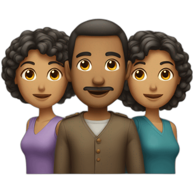 a man and two woman emoji