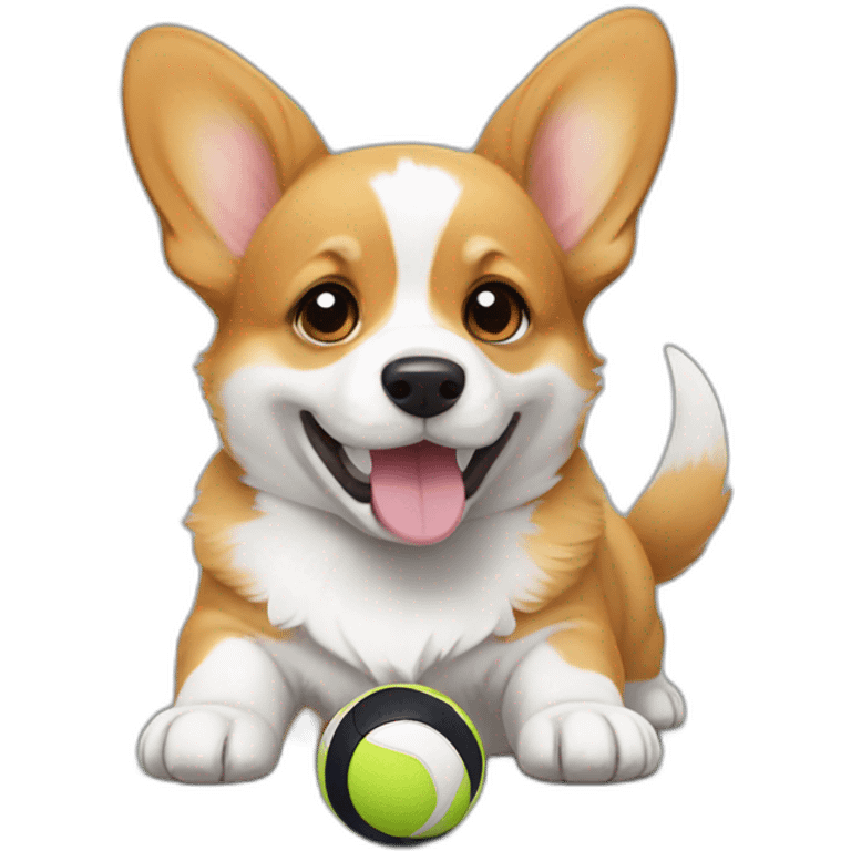 Corgi Puppy Playing with a ball emoji