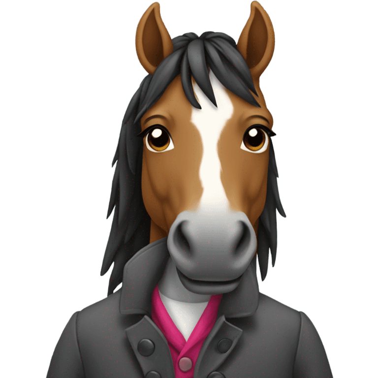 Horse in a coat emoji