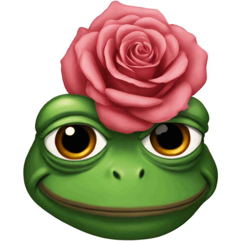 pepe frog with rose girl emoji