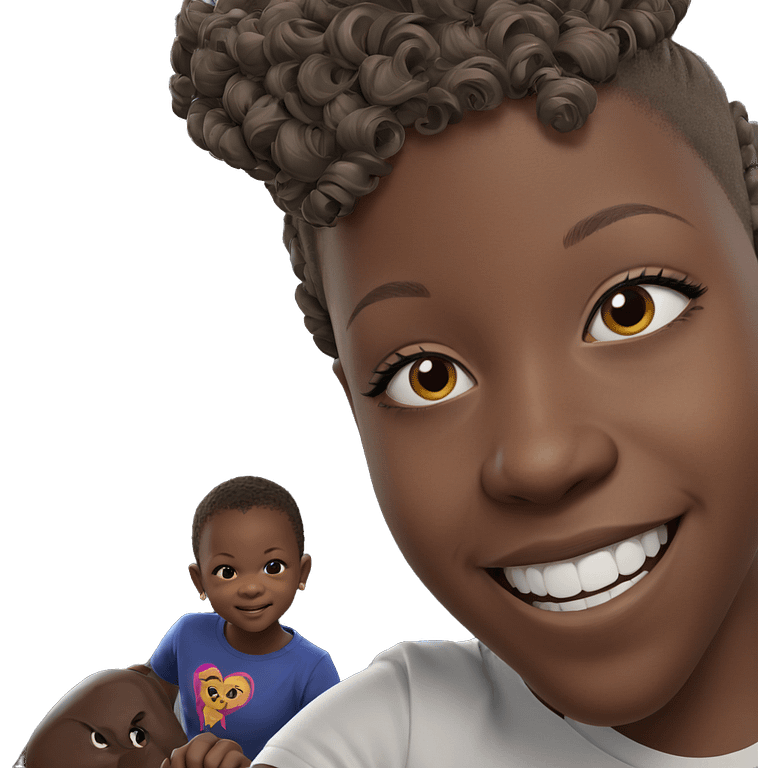 smiling dark-skinned girl portrait emoji