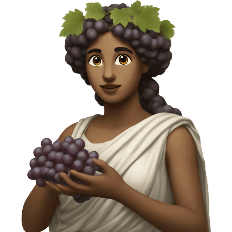 Greek Sappho holds a bunch of grapes in her hand emoji