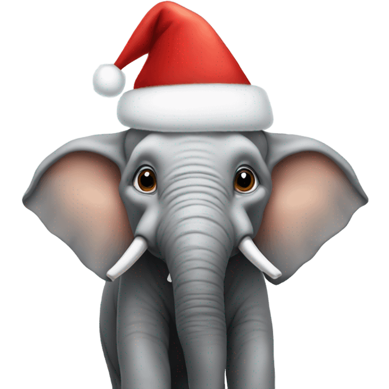 Elephant wearing a santa hat emoji