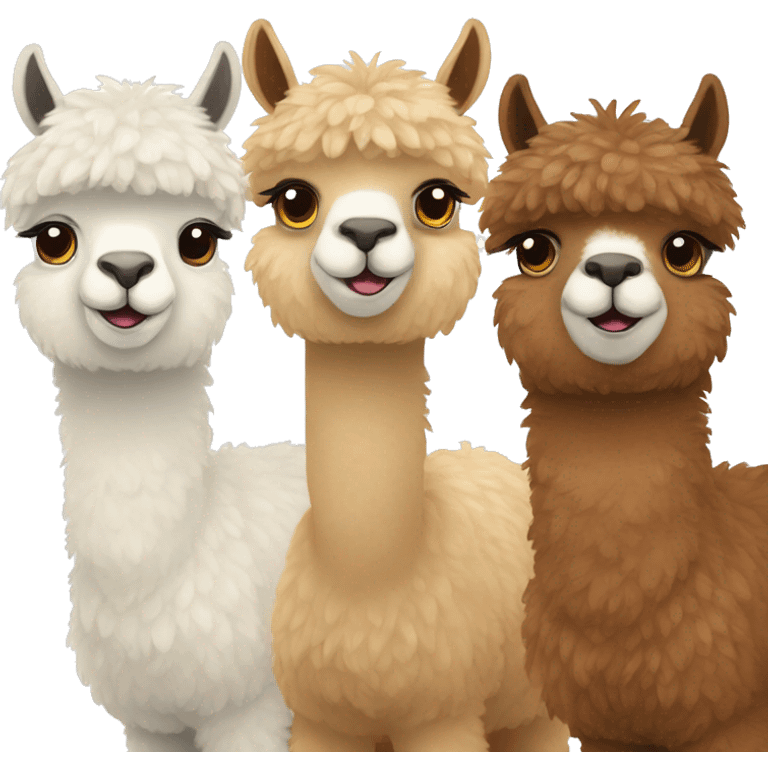 three alpacas emoji